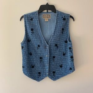 Tantrum blues vintage jean vest women’s size small